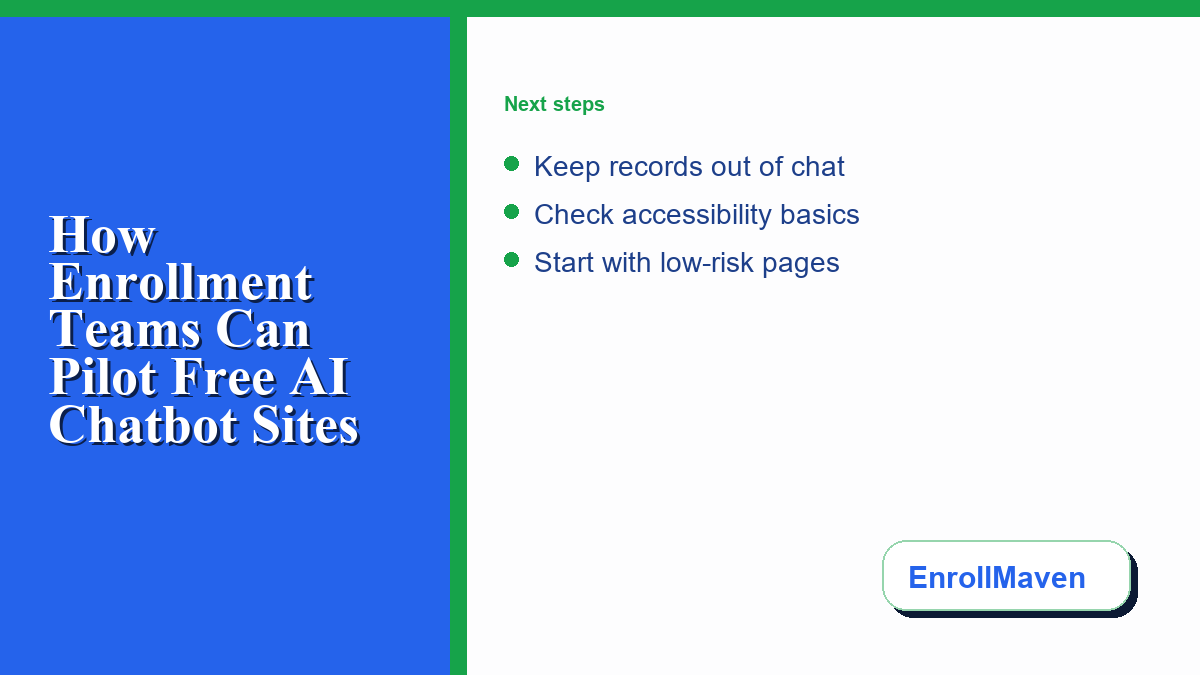 An enrollment workflow dashboard showing privacy, accessibility, and escalation checks.