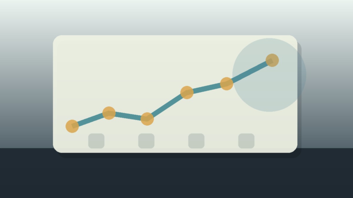 An abstract, elegant graphic illustration showing upward enrollment and registration trend lines.