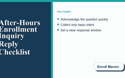After-Hours Enrollment Inquiries: Facebook Page Auto-Reply Checklist