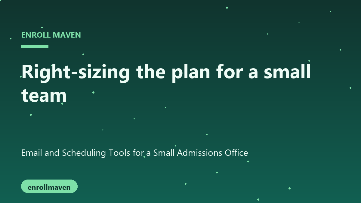 Checklist for rolling out email and scheduling before admissions peak season